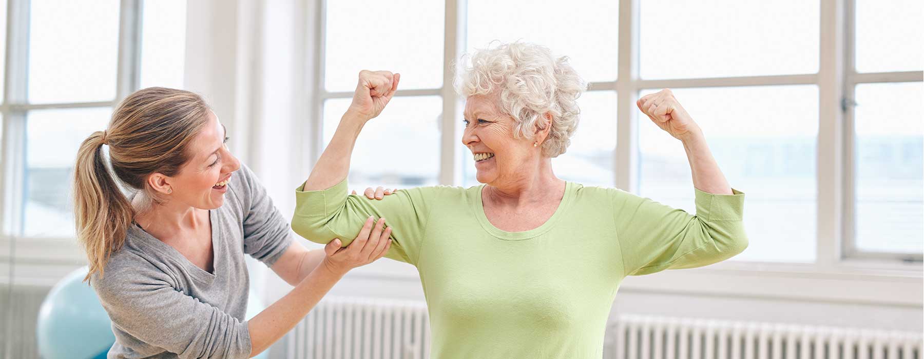 senior women participate in senior fitness sessions